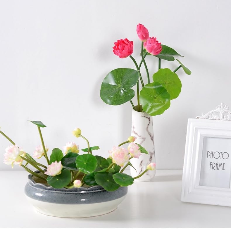 6 Pcs Water Lily Artificial Flower,10″ Silk Plants Floating Flowers,Plastic F…