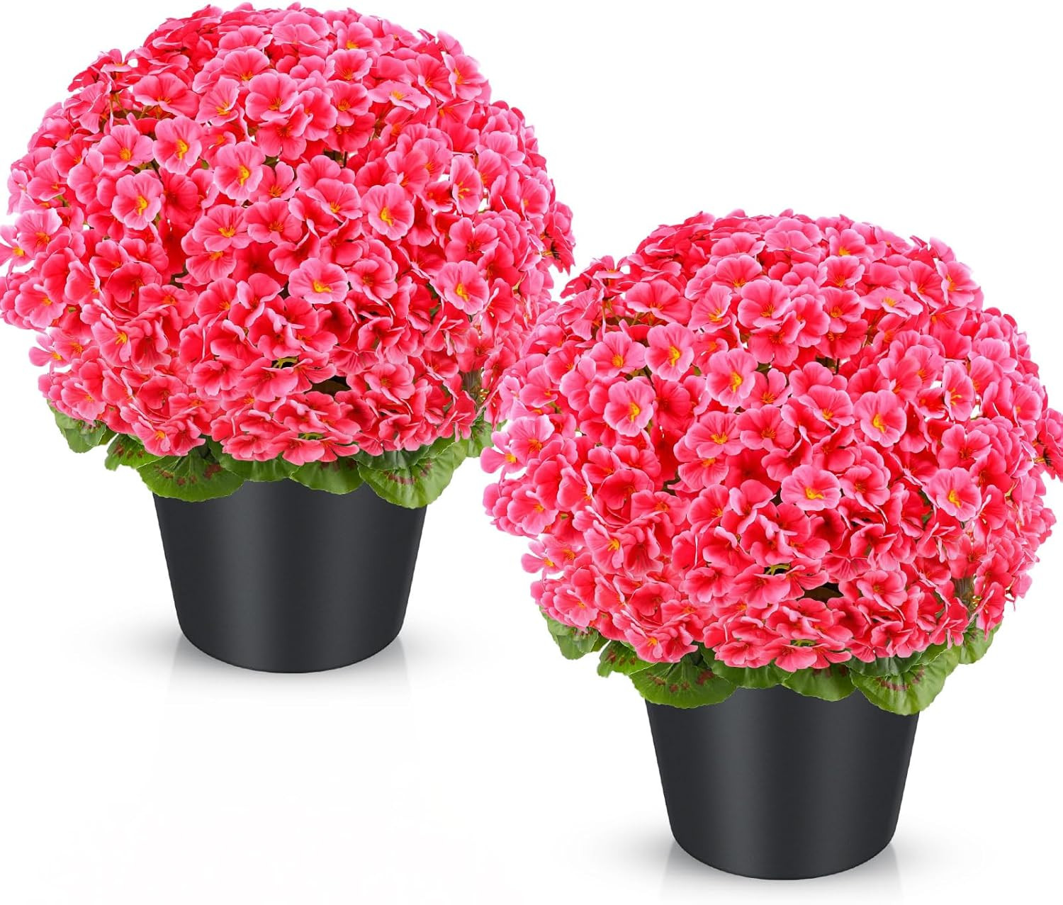 2 Pack 20″ Pink Artificial Geraniums for Outdoor & Indoor Decor