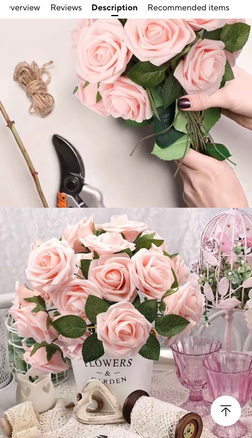 10/20Pcs Artificial Flowers Silk Red Roses Valentine’s Day Home Vase Garden Outd