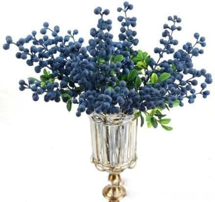 Artificial Blueberry Stems with Berries, Blue Christmas Fruit Decor, DIY Flor…