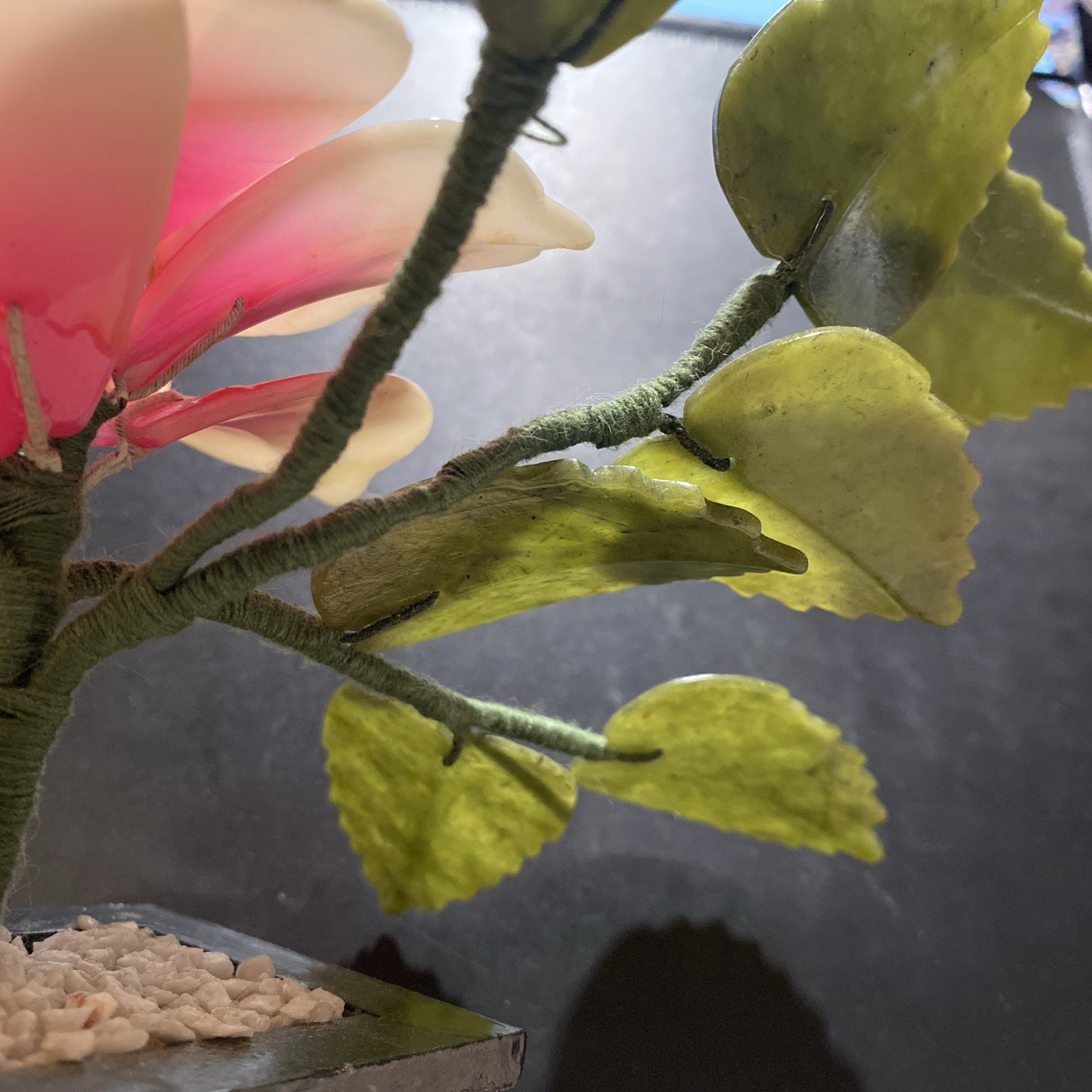 Natural Stone Flower Arrangement, Jade quartz Lotus/Peony