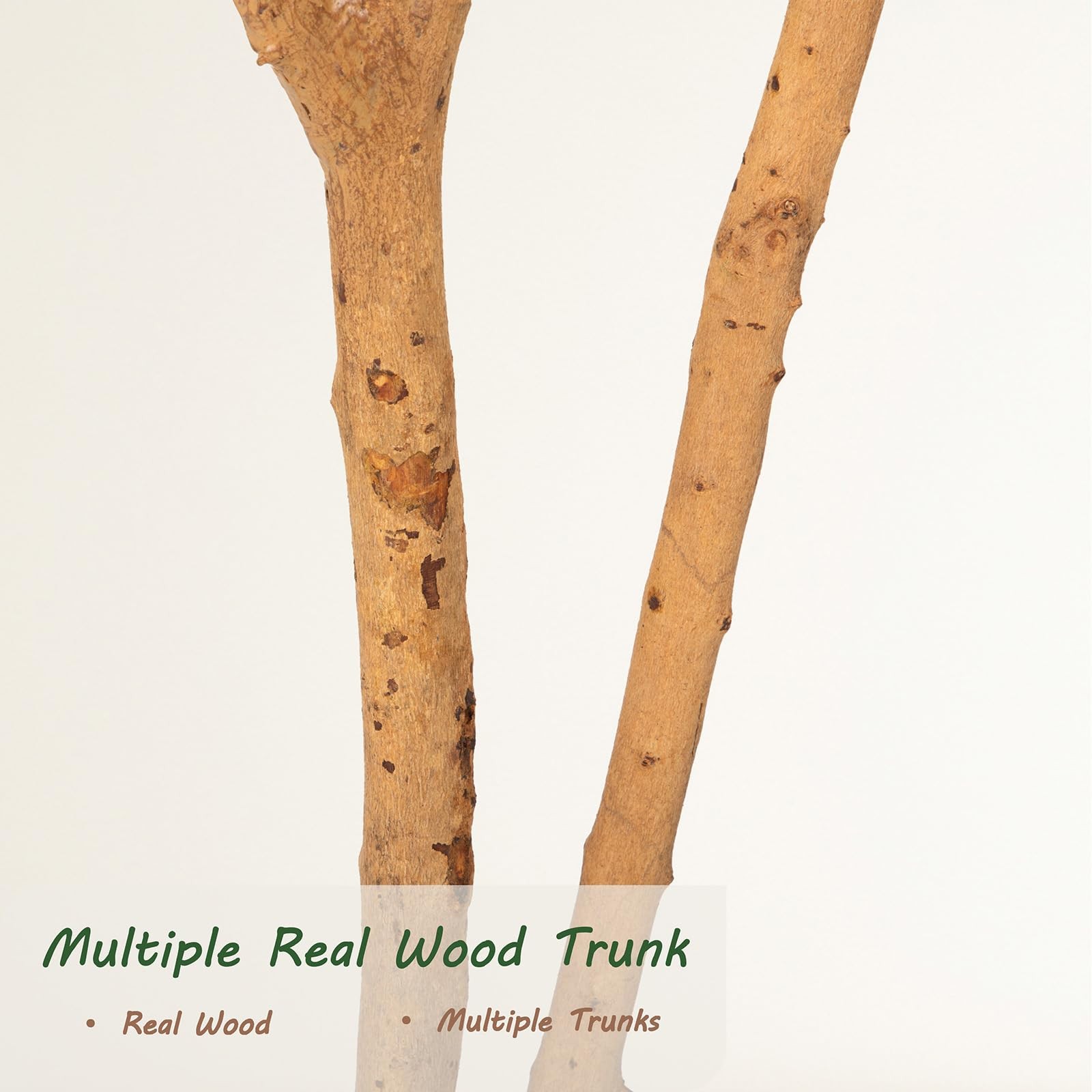 6ft Faux Olive Tree with Multiple Real Wood Trunks & Tall Decorative Planter,…