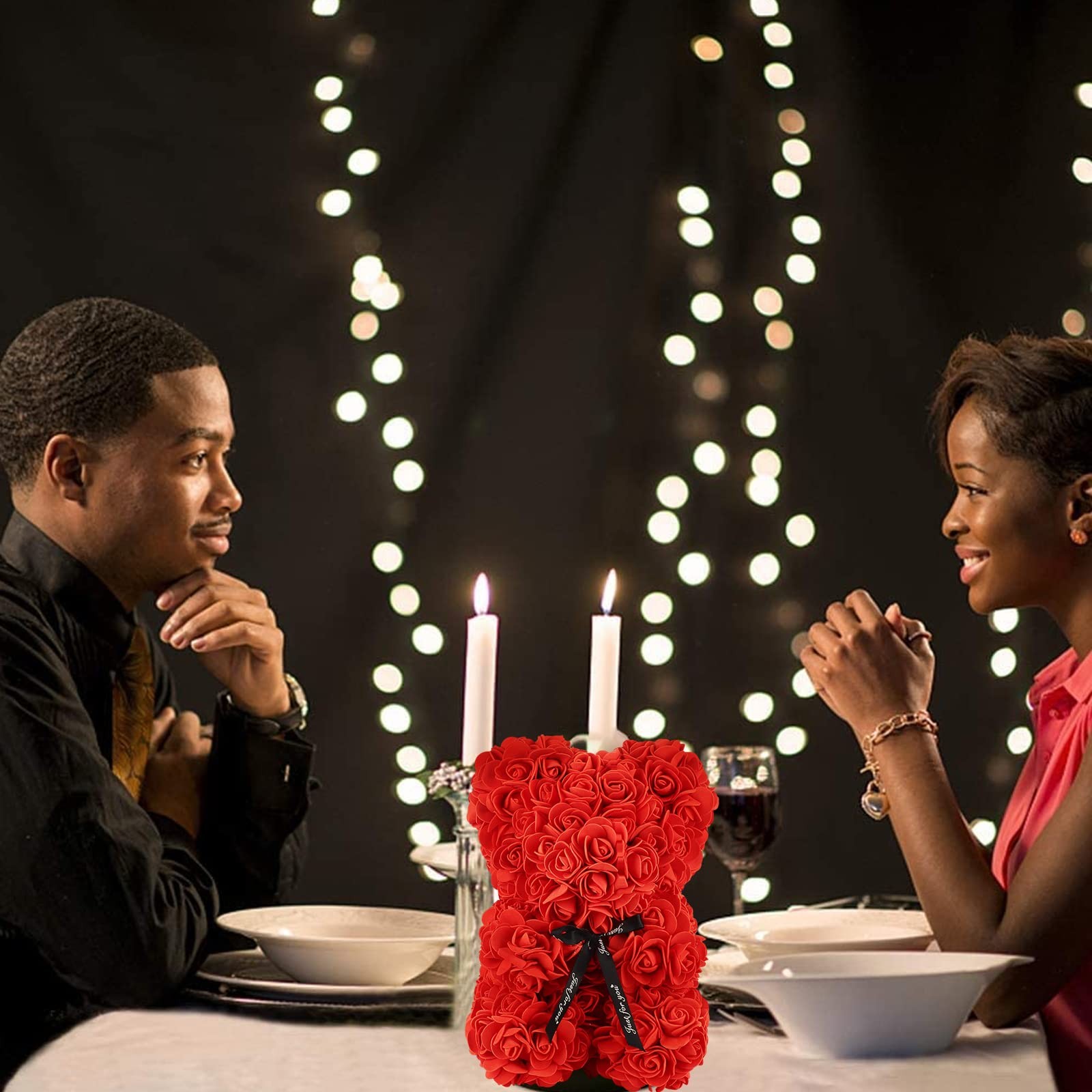 ODABAN Rose Bear-Rose Teddy Bear Girlfriend Gifts for Valentine’s Day Rose Bear