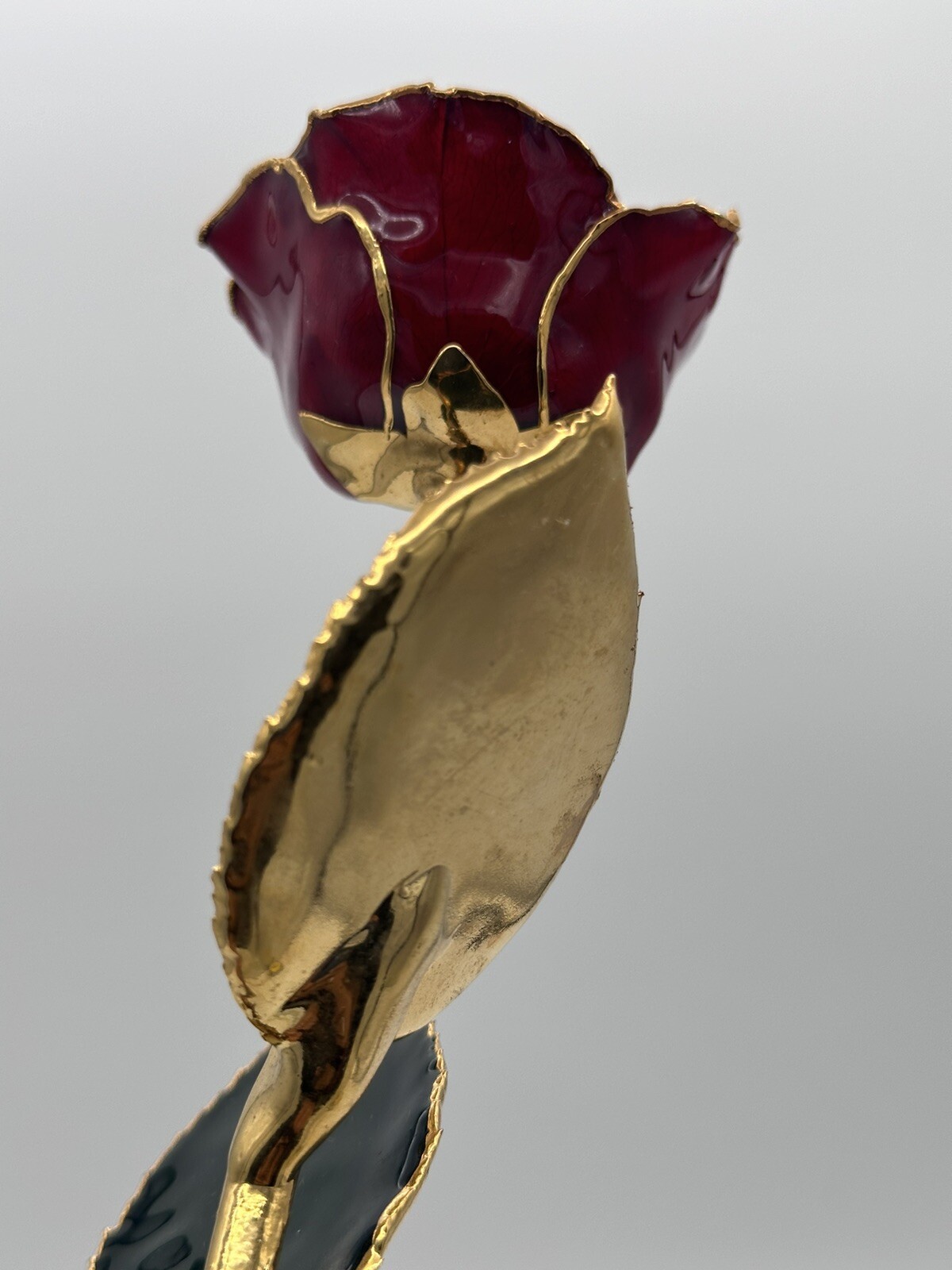 Valentines Day Real Rose Dipped & Preserved In 24 Karat Gold