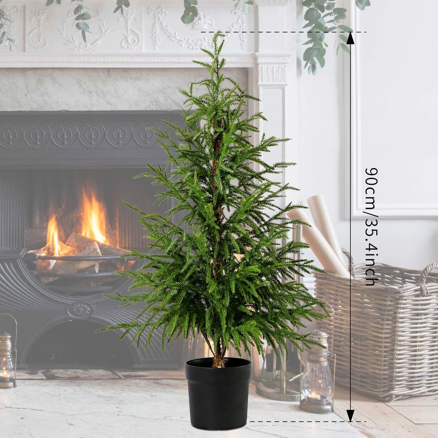 3FT Real Touch Artificial Norfolk Pine Tree Realistic Christmas Topiary Trees…