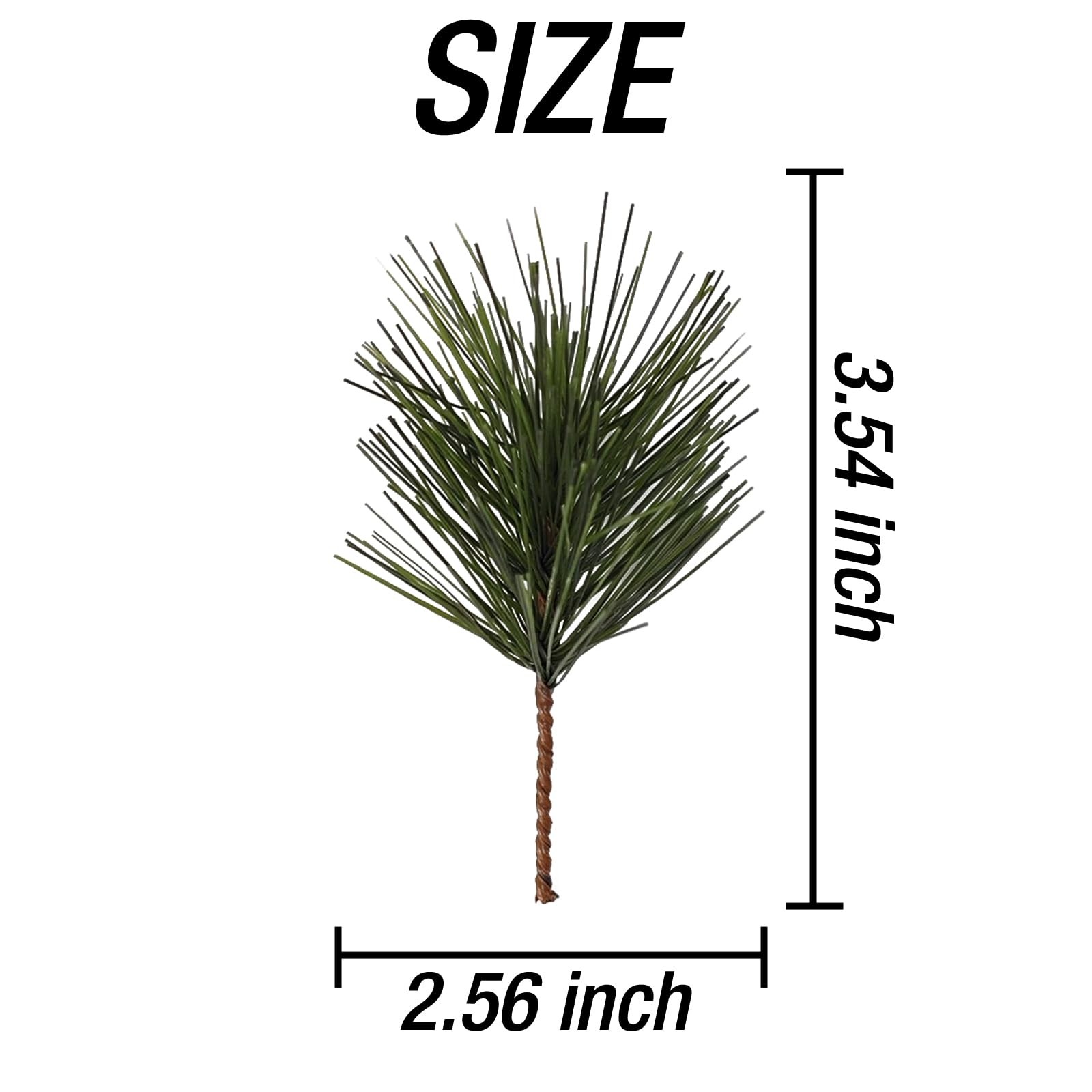 25PCS Artificial Green Pine Needles Branches- Small Pine Twigs Stems Picks- F…