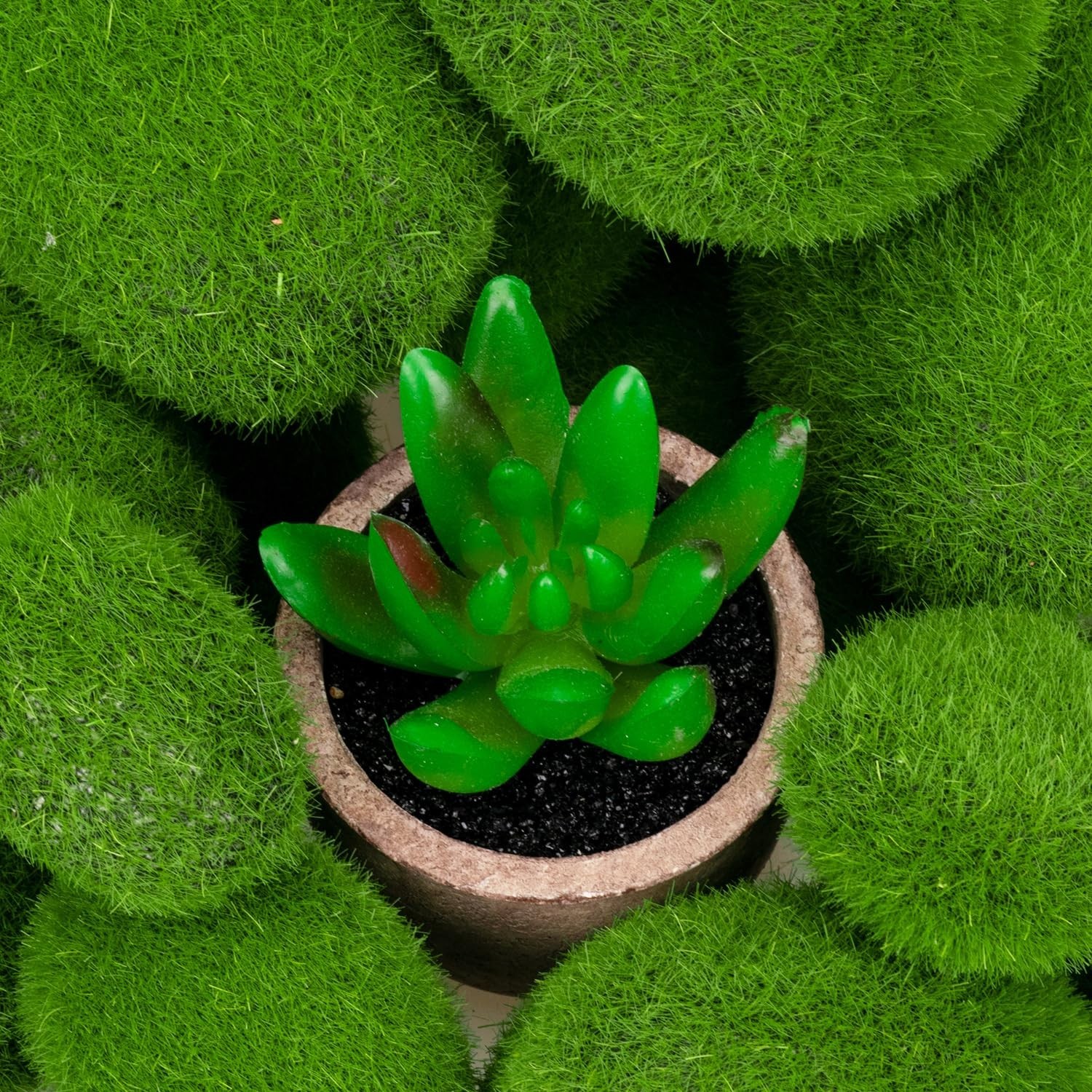 50 Pcs Artificial Moss Rocks – Decorative Faux Green Balls for Floral Arrangemen