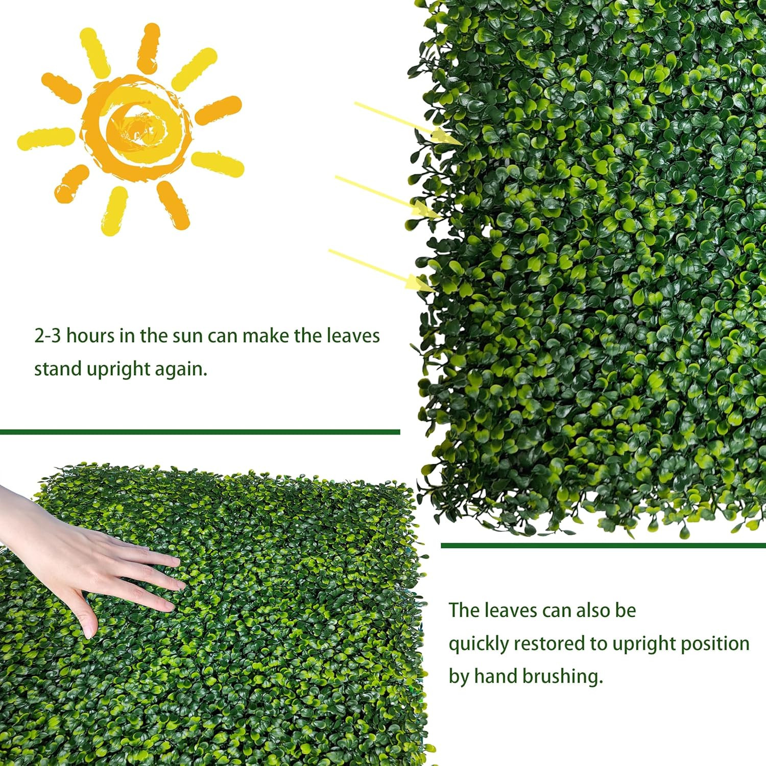 5FT x 10FT Artificial Boxwood Panels for Indoor/Outdoor Privacy & Decor