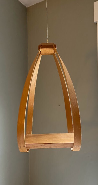 Bentwood Teardrop Hanging Wood Plant Planter Stand Shelf mcm mid century modern 