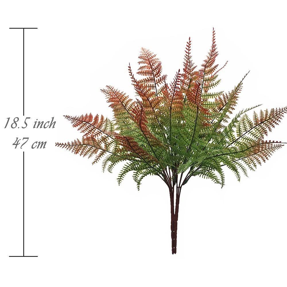 Artificial Fern Plants, Fake Plastic Shrubs Bushes Grass Ferns Leaves Décor f…