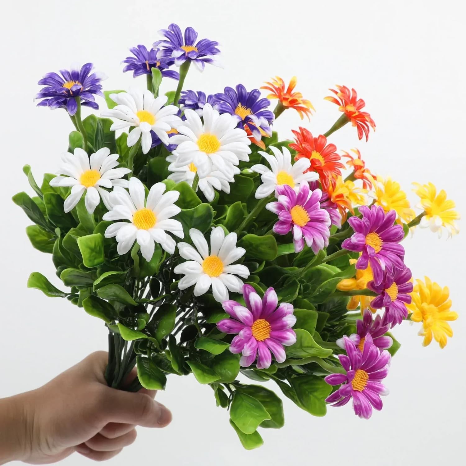 10 Bunches Outdoor/Indoor Artificial Flowers,Plastic Flower,Daisy Imitation F…