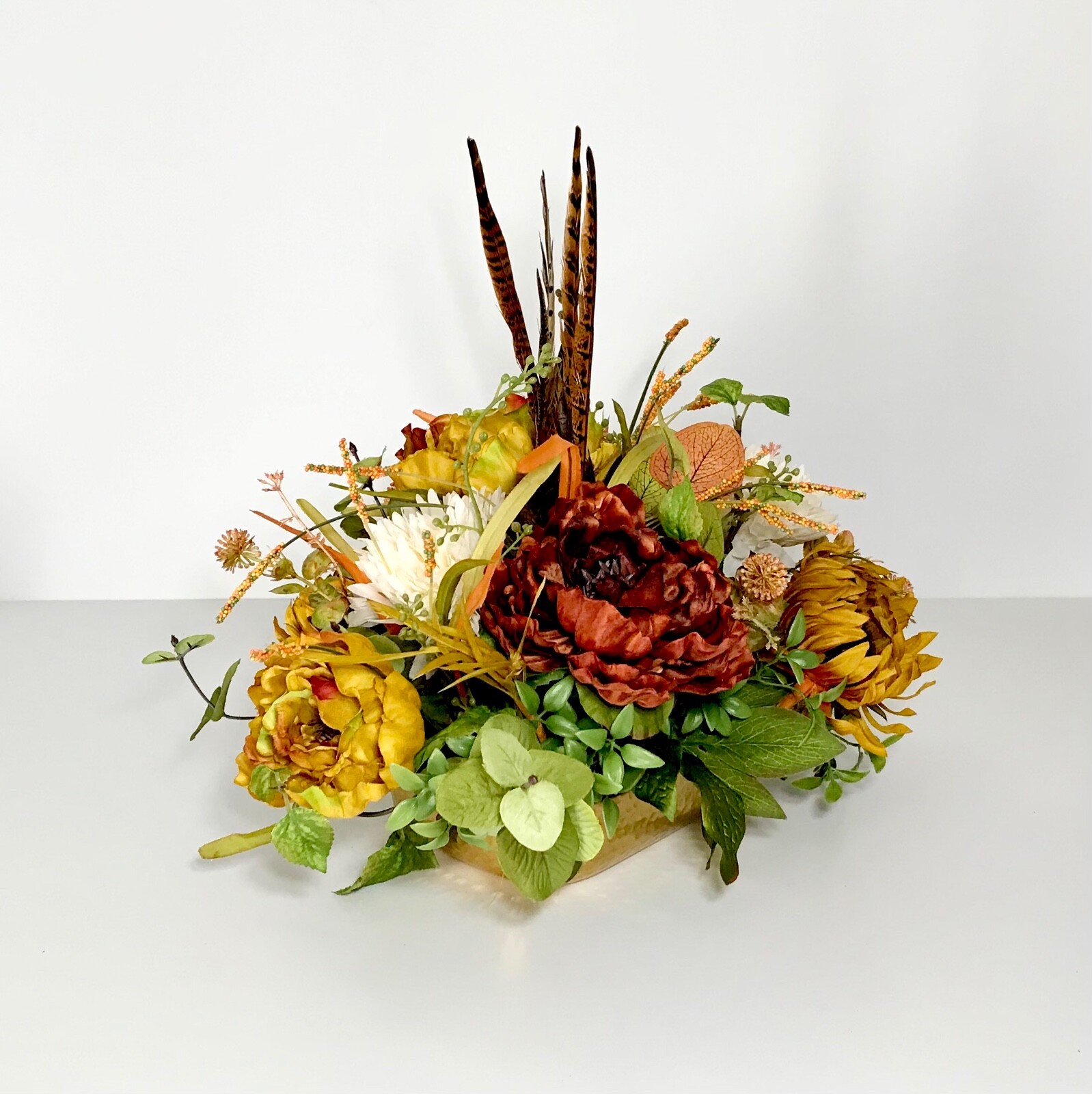 FALL EARTH TONE COLORS FLOWERS THANKSGIVING CENTERPIECE TABLE DECORATION GIFT