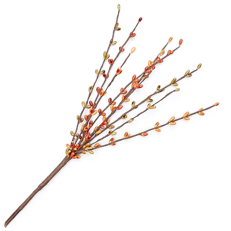 Set of 12 Pumpkin Orange and Sage 12″ Pip Berry Sprays for Decor