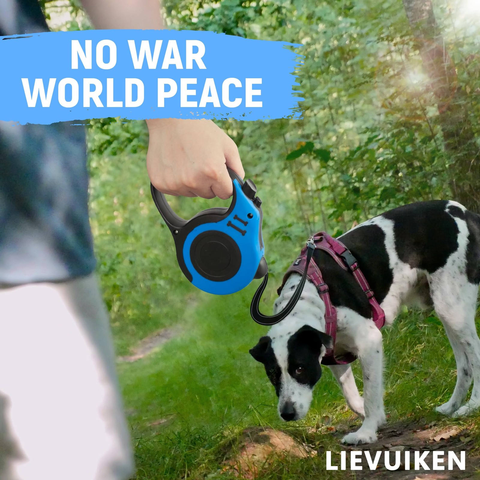 Retractable Dog Leash Automatic Telescopic Tractor 16FEET, Blue