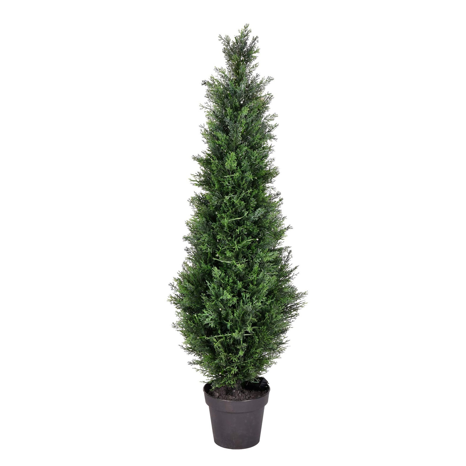 Vickerman 4′ Contemporary Plastic Artificial Potted Cedar Tree in Green