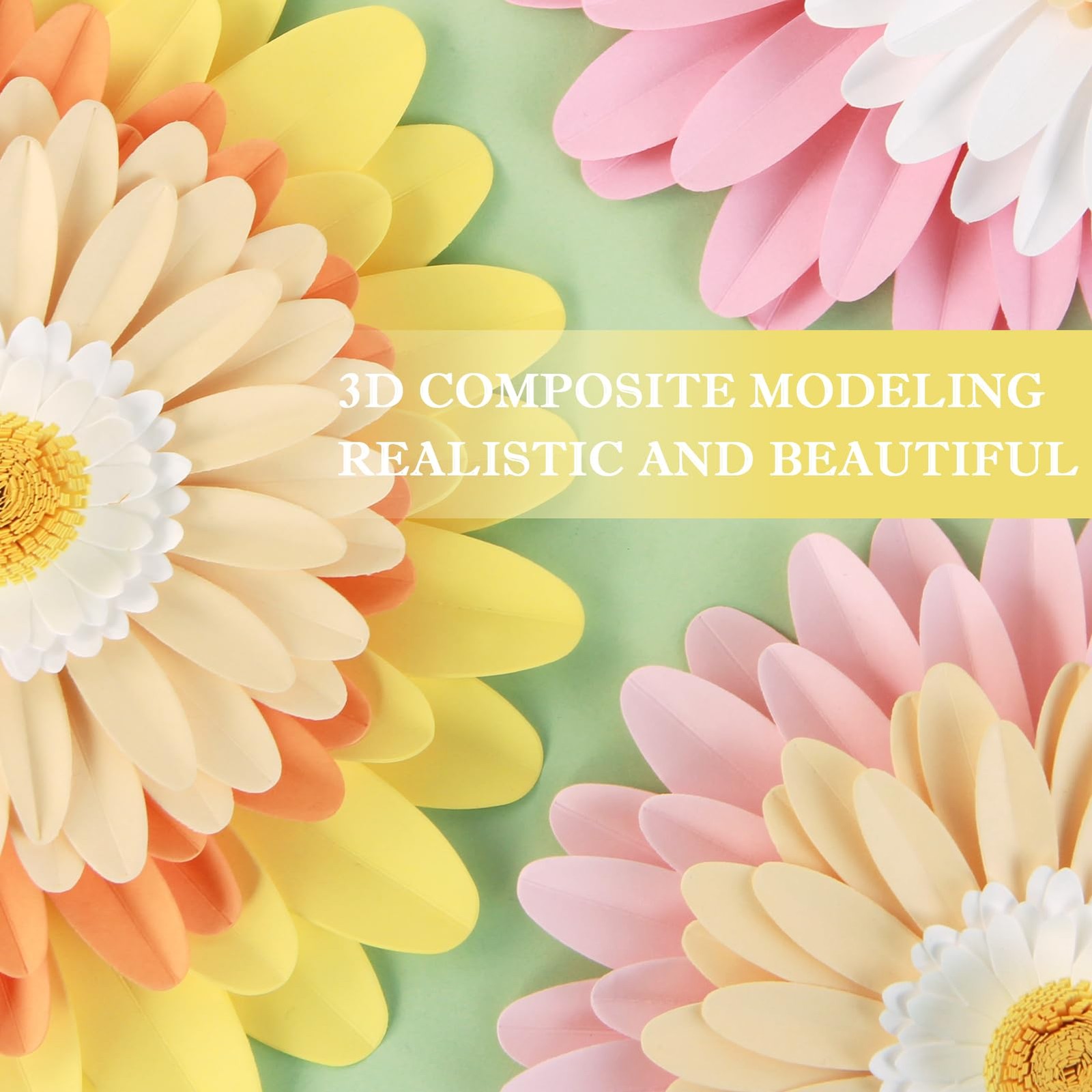 JAZZ Daisy Giant Flower Wall Decor, 3D Large Flower Party Decoration, Artific…