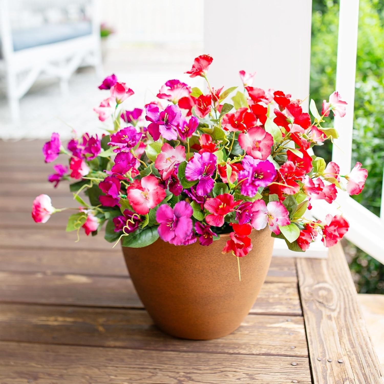 Hibiscus Artificial Flowers Plants for Outdoors Summer Decoration, 6 Bundles …