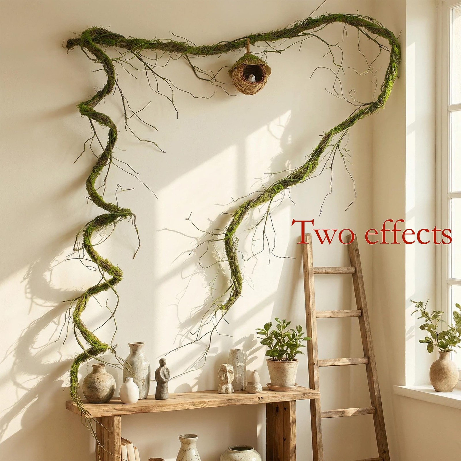 120 inch bendable artificial Dragon Whisker MossVine Green Hanging fake Plant…