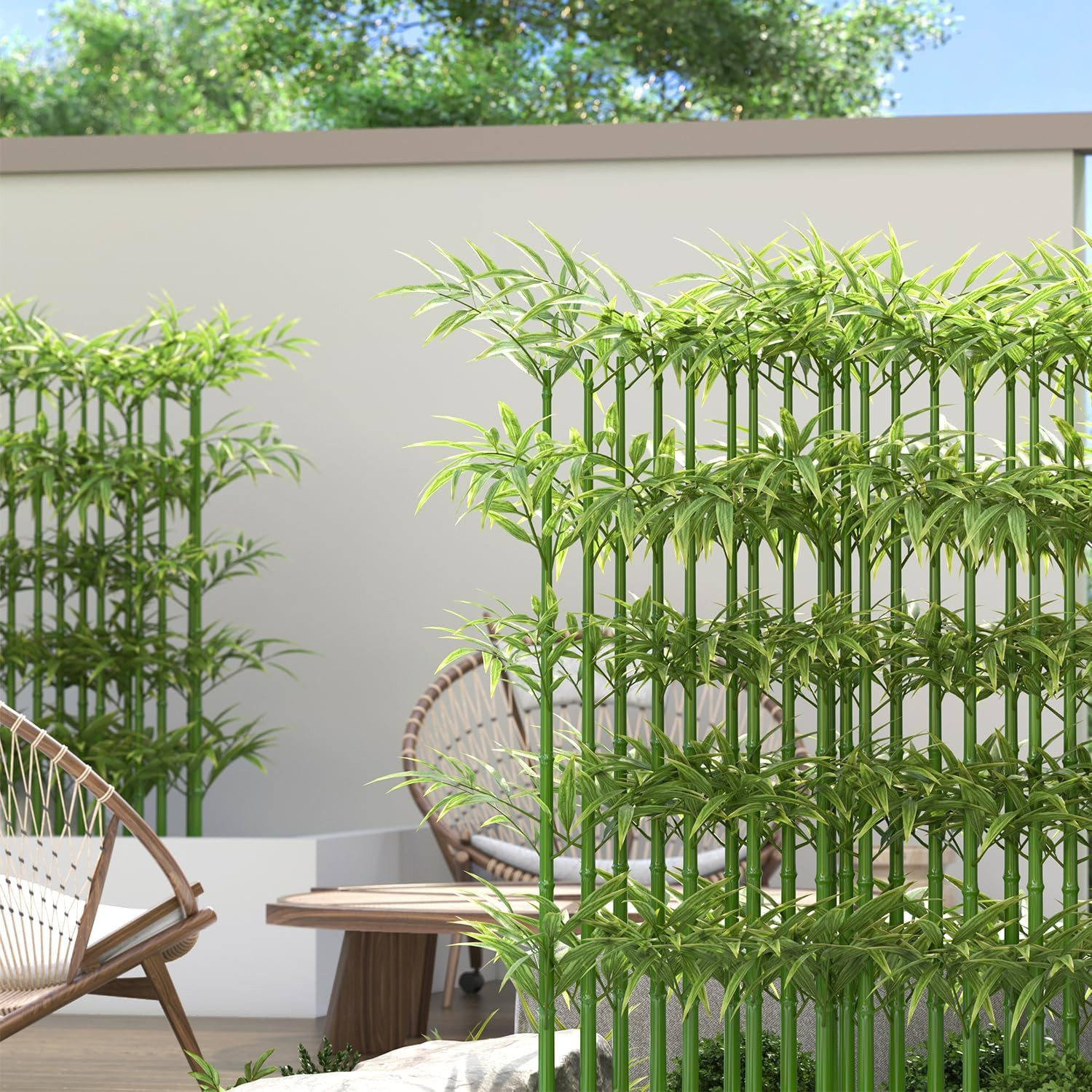 5Ft Fake Bamboo Plant 10 Pack, Artificial Privacy Plants Indoor Outdoor Faux …