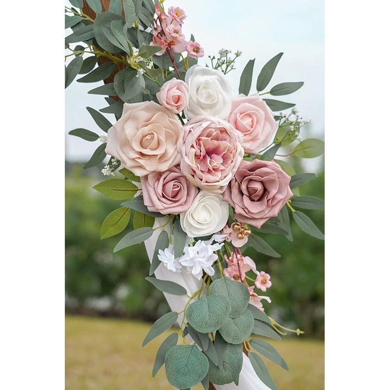 Wedding Arch Flowers Set Faux Silk Decorative Ornaments Clips Ties Events New