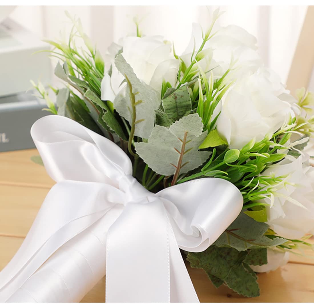 Wedding Bouquets for Bride Bridesmaid Bouquet Champagne White Artificial Rose…