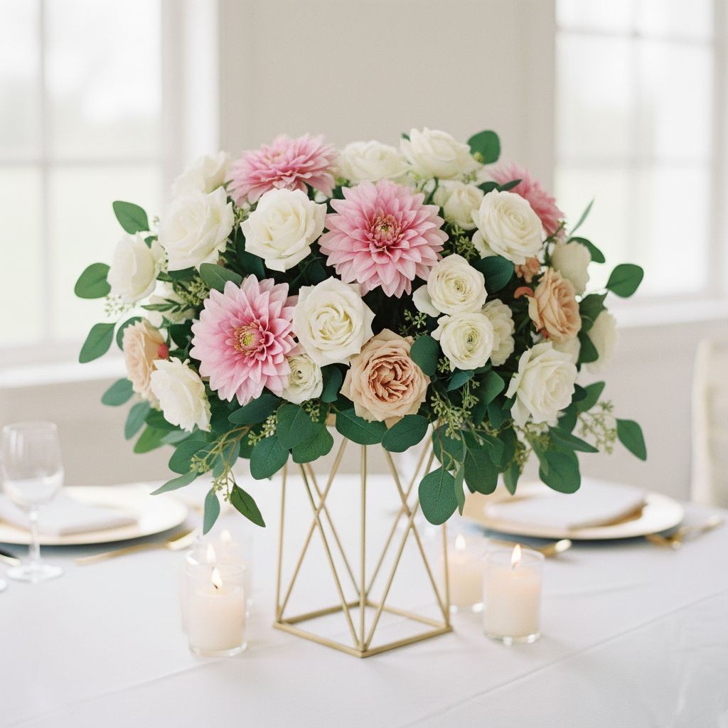 Pink Dahlia Stem Faux Flower 24 Inch 5 Inch Bloom Soft Pink Artificial Dahlia We