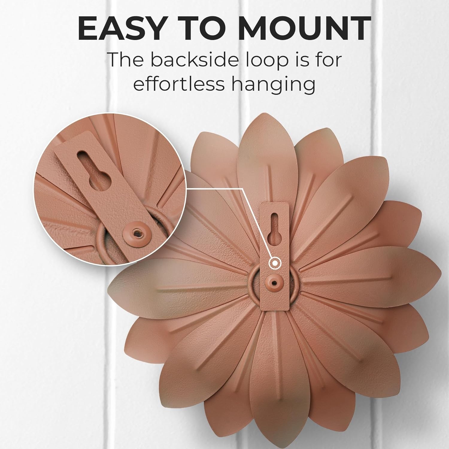 Succulent Metal Flowers Wall Decor – Pink, Hand Painted, 3D Flower Art Decora…