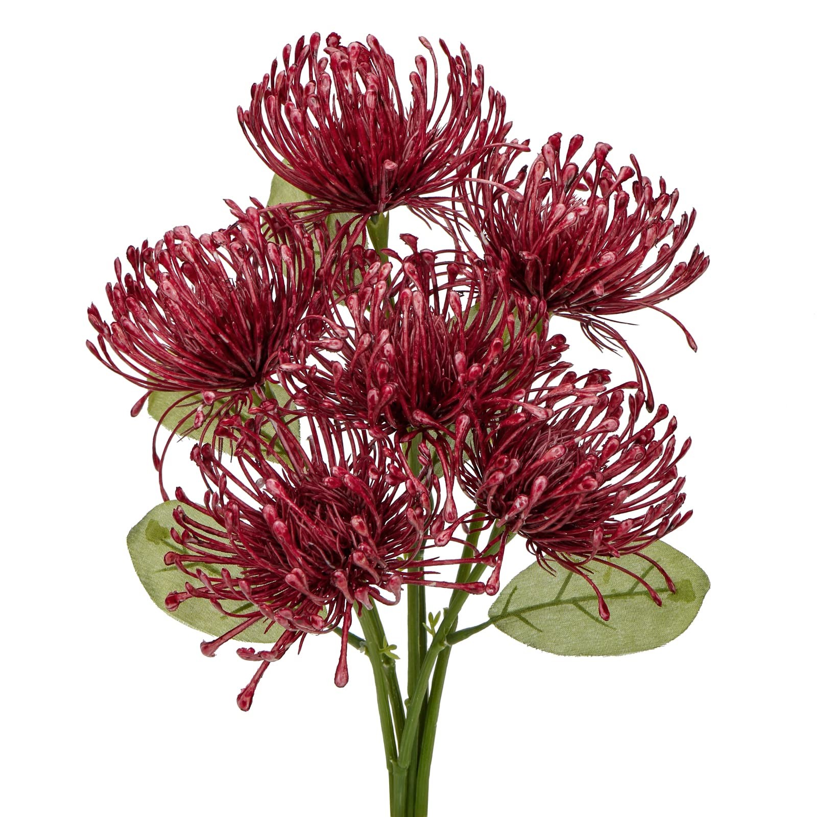 6 PCS Artificial Chrysanthemum Fall Flowers 4 Inch Burgundy Spider Mums Decor