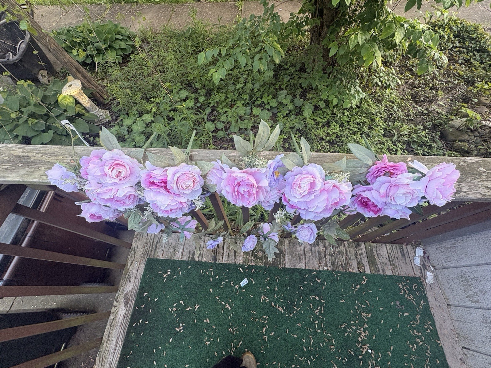 Bundle Of Artificial Pink Peony Purple & Rose (2)6Ft Garland & Bouquets New