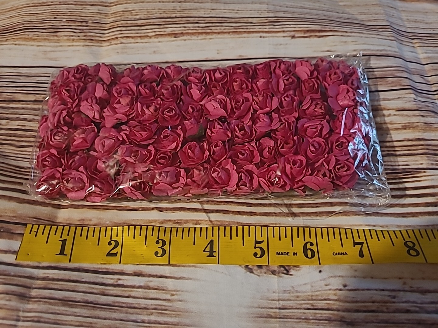 100 Pc Mini Flowers On Thin Gauge Wire Majenta Roses Mulberry Paper Roses For…