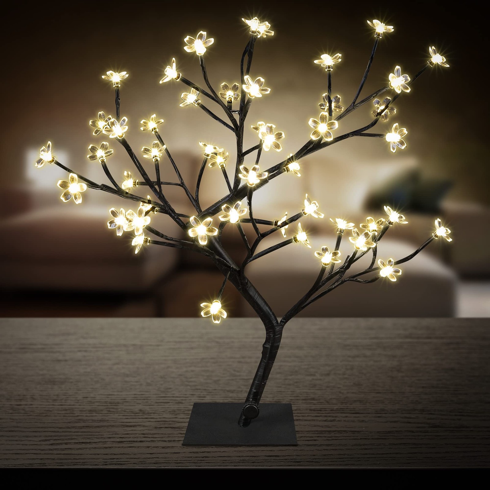 Cherry Blossom Bonsai Tree Light 18IN Tree Lamp with 48 LED Japanese Cherry B…