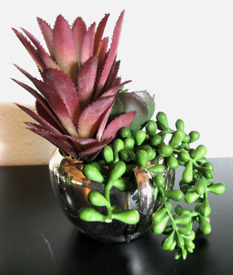 House Plant – Home Decor, Nice, Beautiful, Faux, Fake Sedum MCM Containers