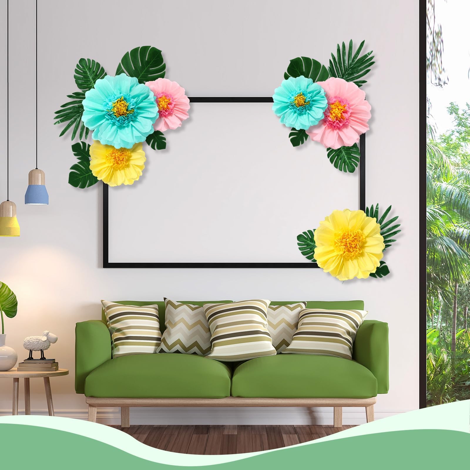 40 Pcs Hawaiian Hibiscus Decorations Large Flowers and Artificial Tropical Le…
