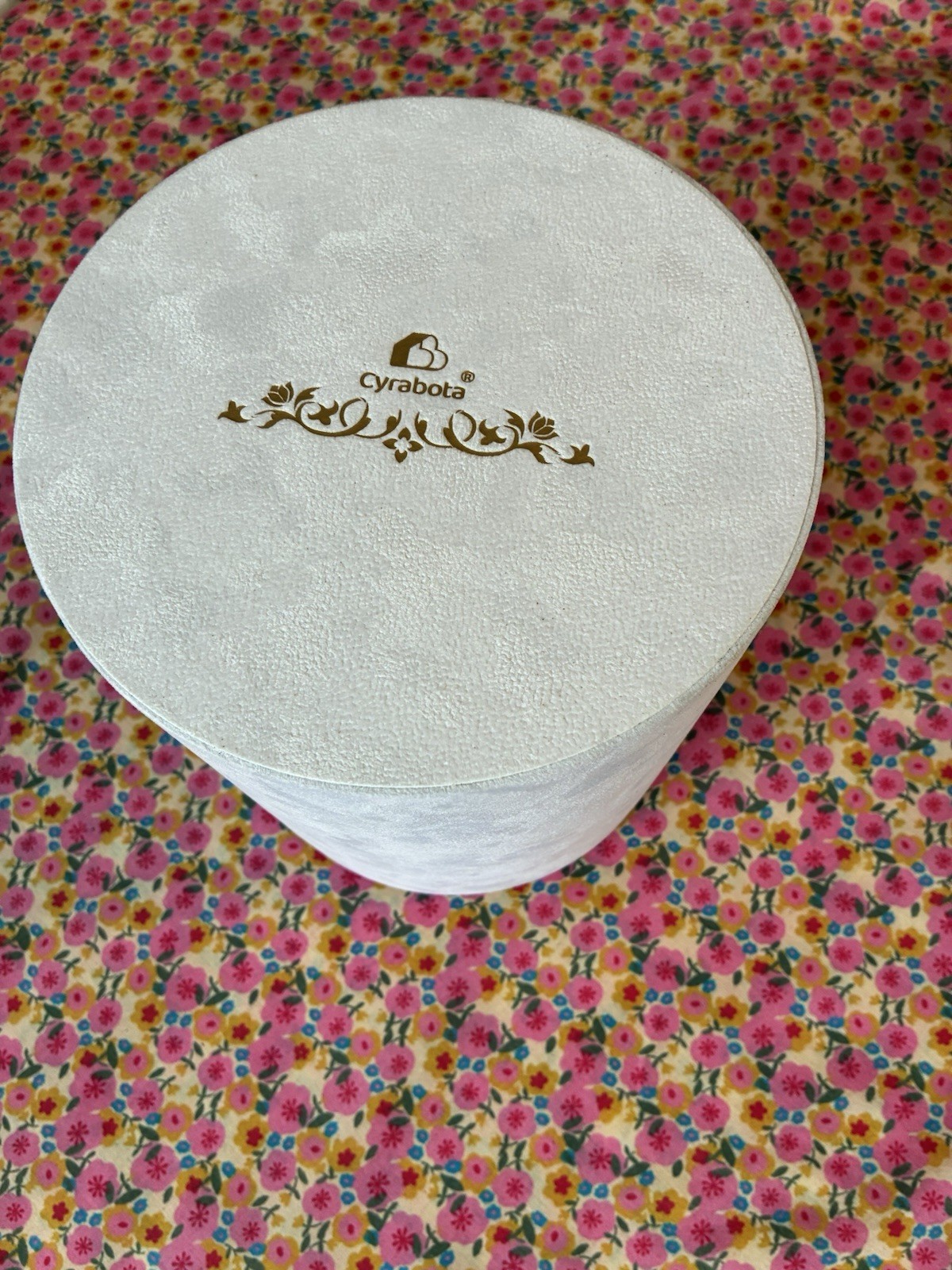 Cyrabota Luxury Preserved Pink Roses in White Suede Box 16 Count