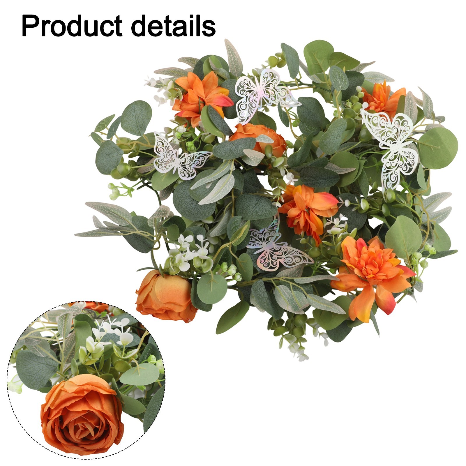 180cm Artificial Flower Garland with Decorative Butterflies for Events