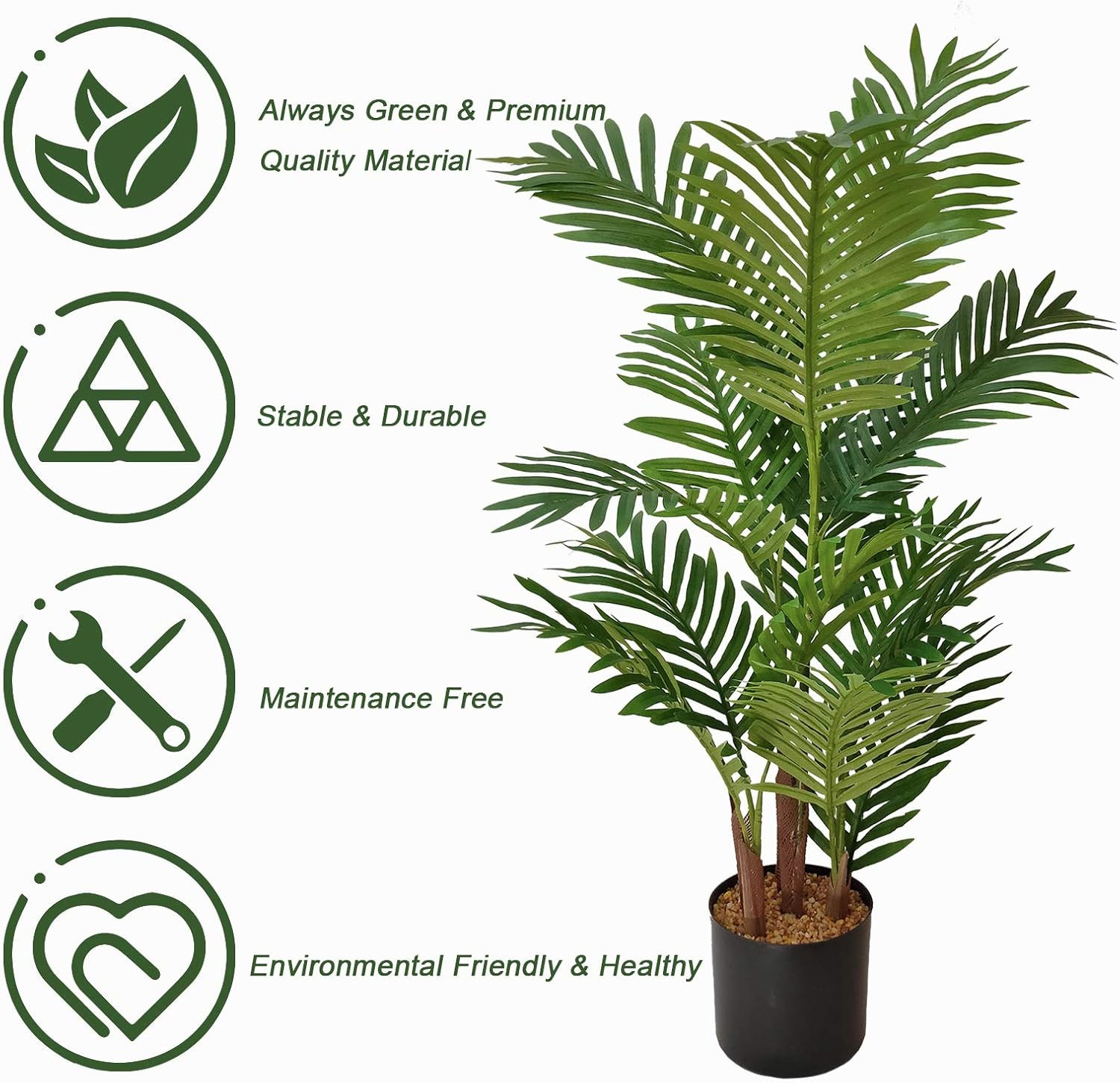 36″ Artificial Areca Palm Tree – Perfect Indoor/Outdoor Decor & Housewarming Gif
