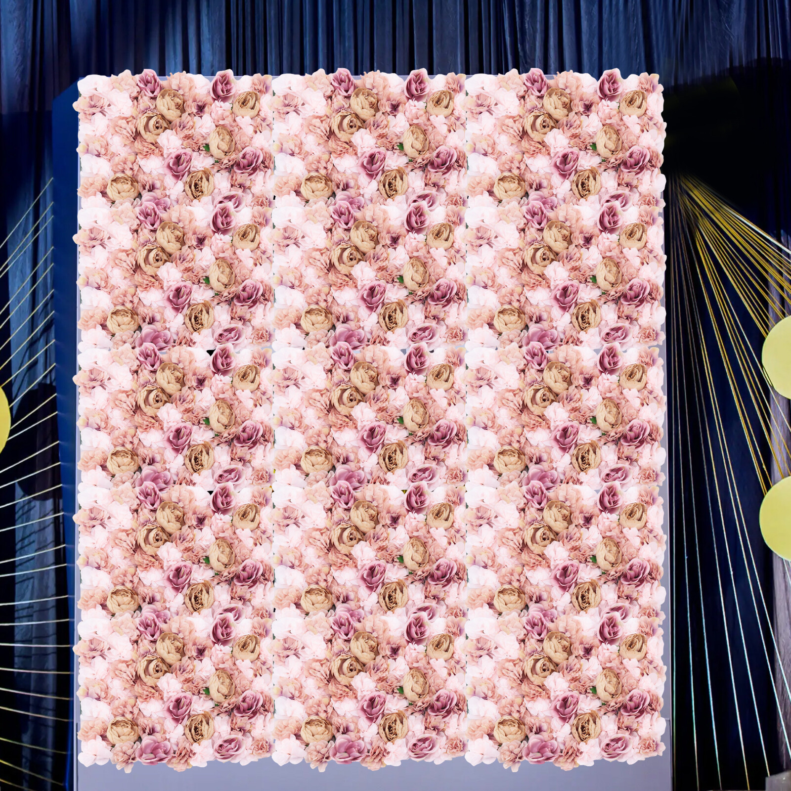 60x40cm Silk Rose Artificial Flower Wall Panel Wedding Party Backdrop Decoration