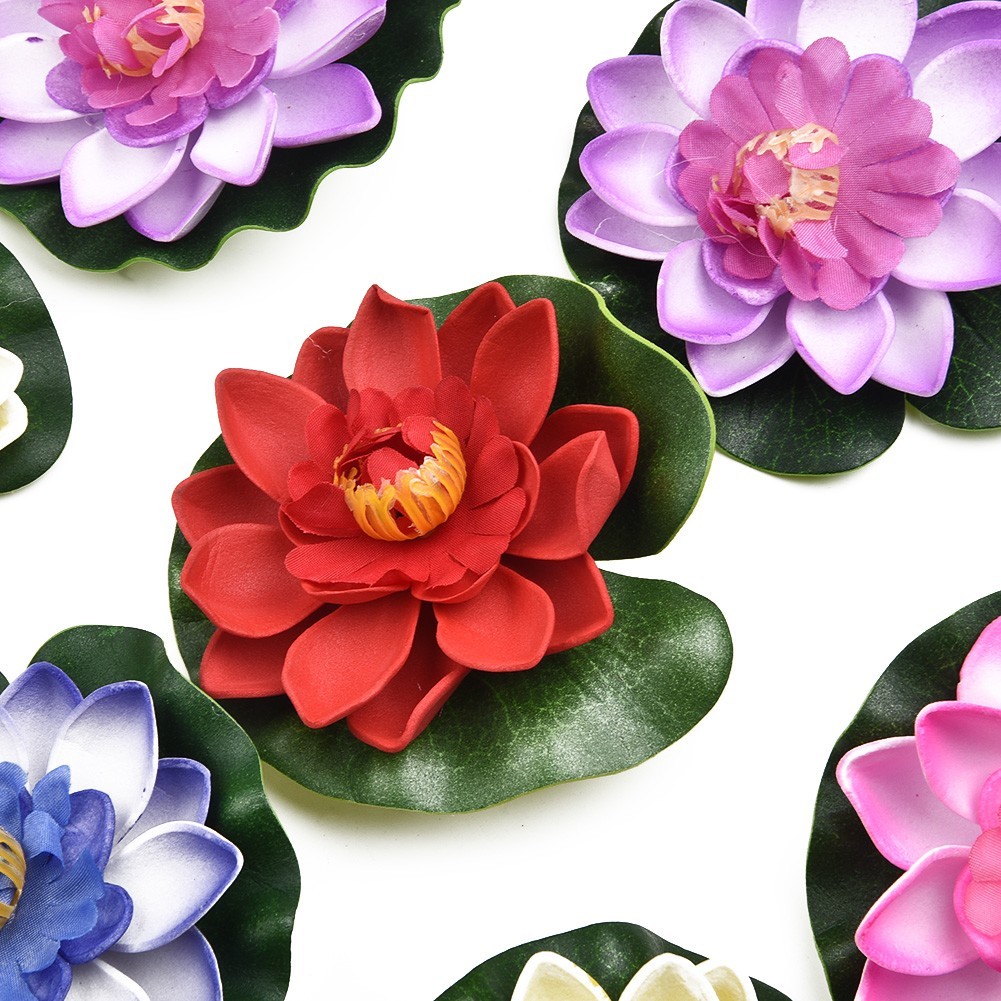 Fake Artificial Lotus Flower Water Lily Floral 10cm/4″ Outdoor decor 10pcs/set