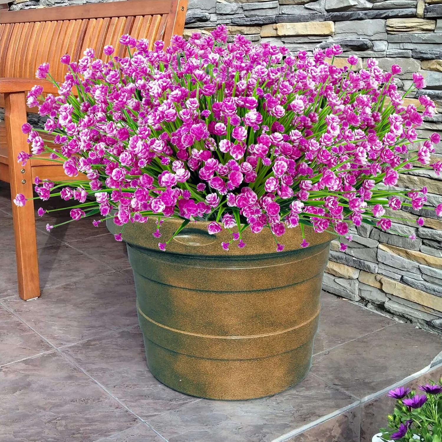12 UV Resistant Fuchsia Artificial Flowers for Vibrant Indoor/Outdoor Décor
