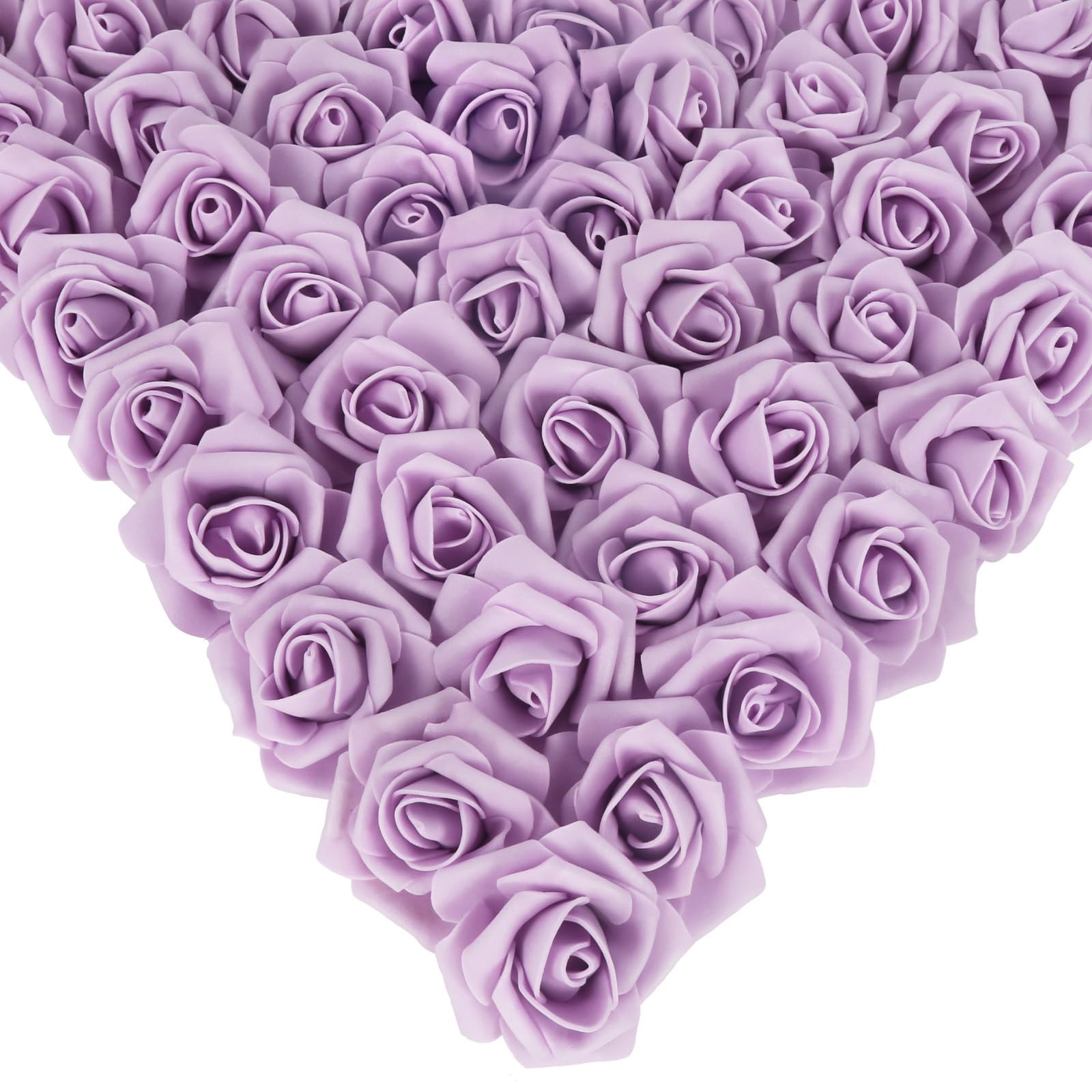 Lilac 200 PCS Artificial Fake Foam Roses Heads 1.97 Inch Flowers DIY Craft