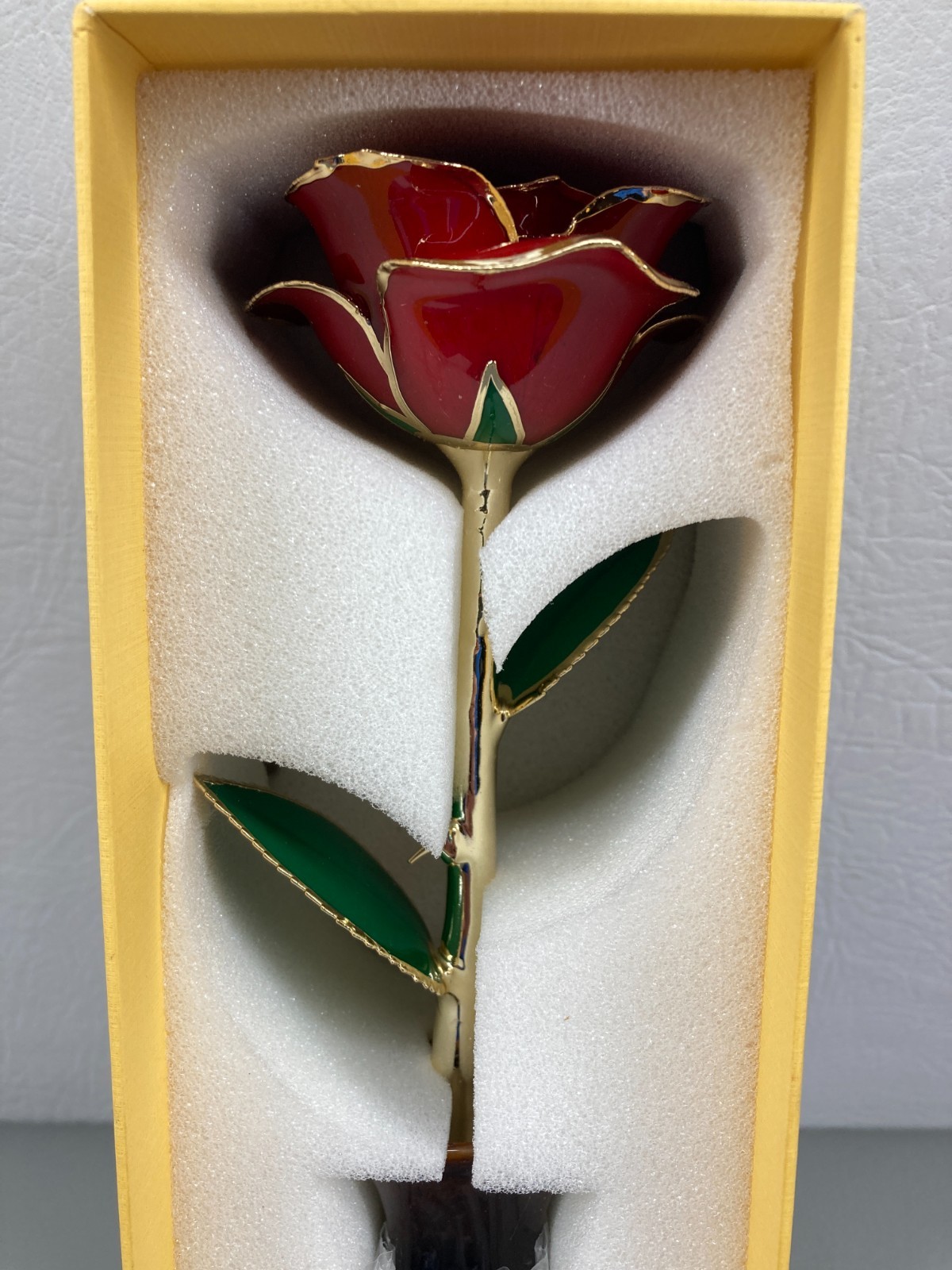 24K Gold Real Rose Dipped in 24K Gold and Lacquer Red Rose Preserved Rose New