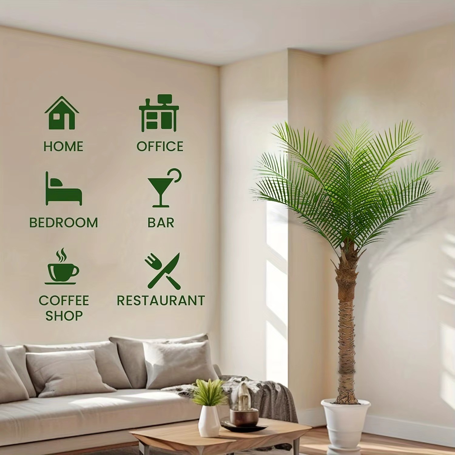 Artificial Coconut Palm Tree 5-6ft Tropical Indoor Plant Decor with Planter🌴
