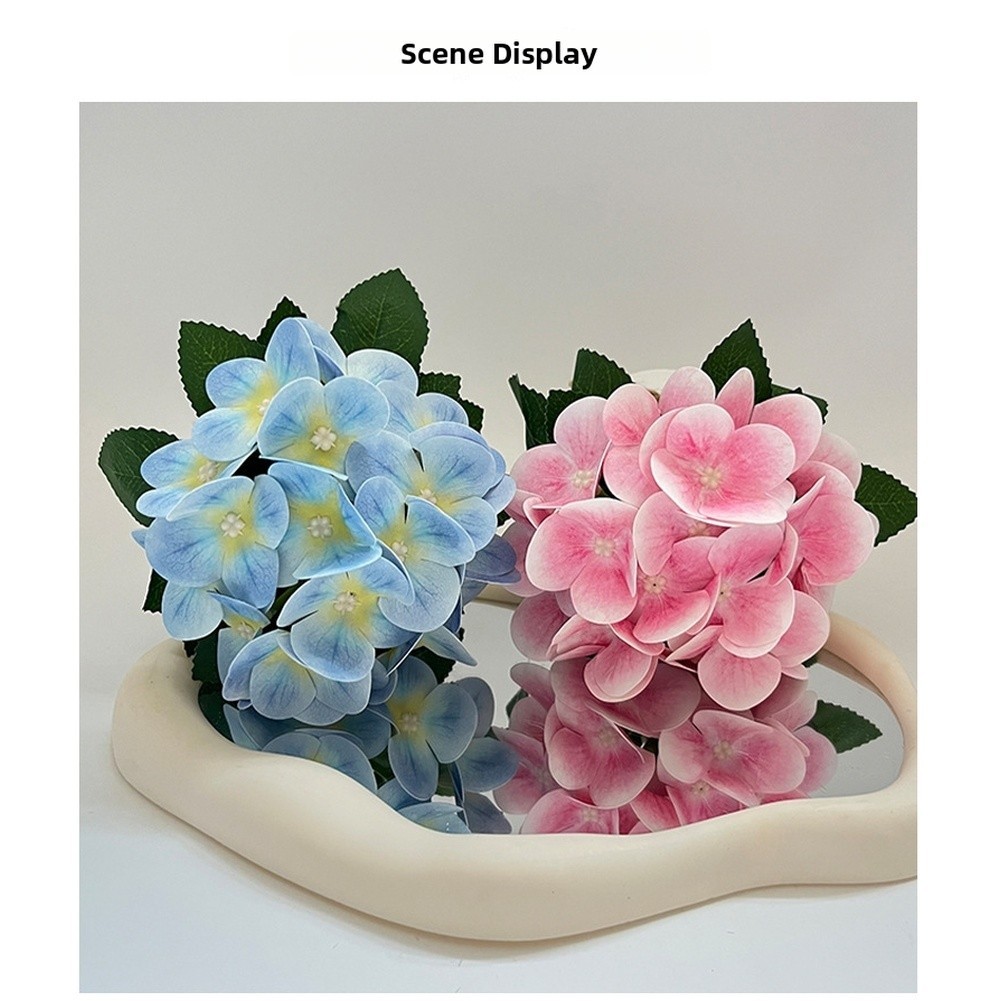 Multi-Color Plastic Hydrangea Flower Yellow Blue Light Pink Dark Pink Purple
