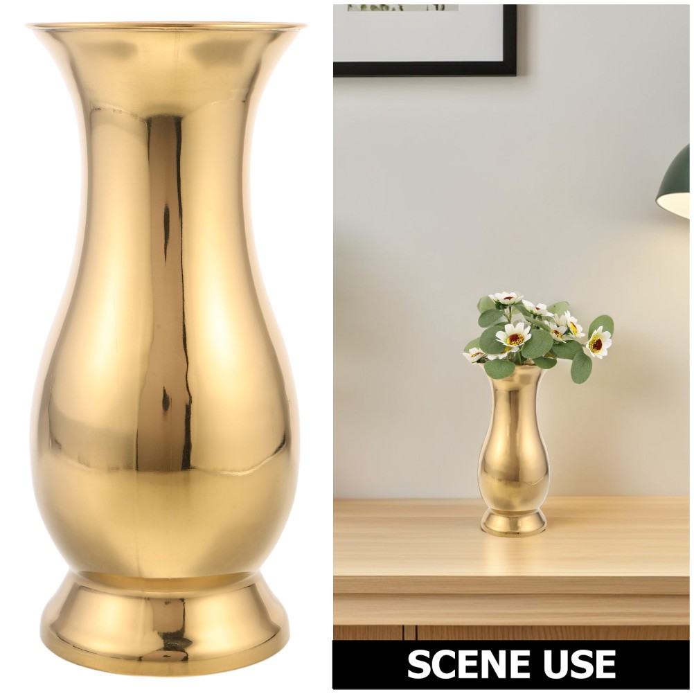 Stainless Steel Flower Vase: Tall Bud Vase – Minimalist Metal Container For