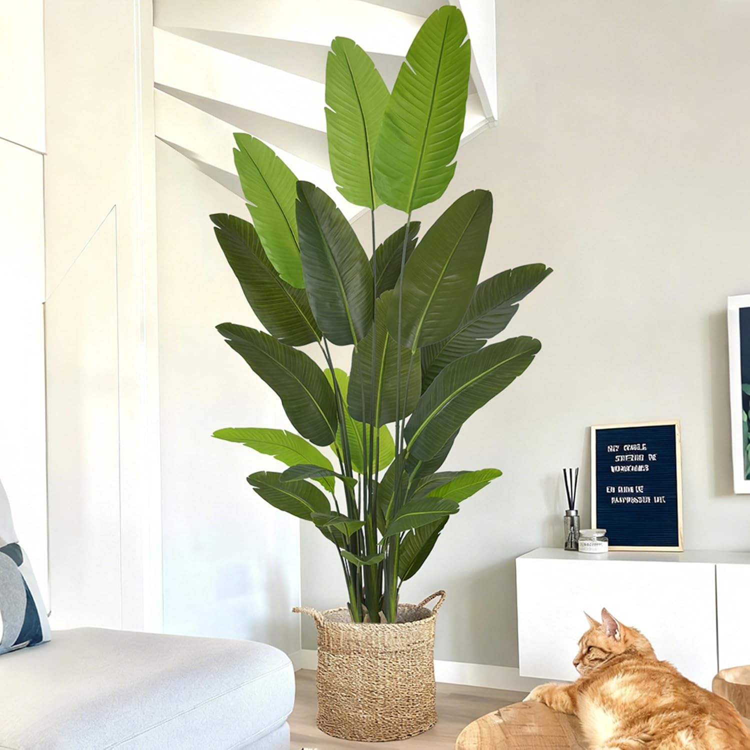 Artificial Bird of Paradise Tree 8FT 24 Leaves Tall Large Fake Faux Tropical