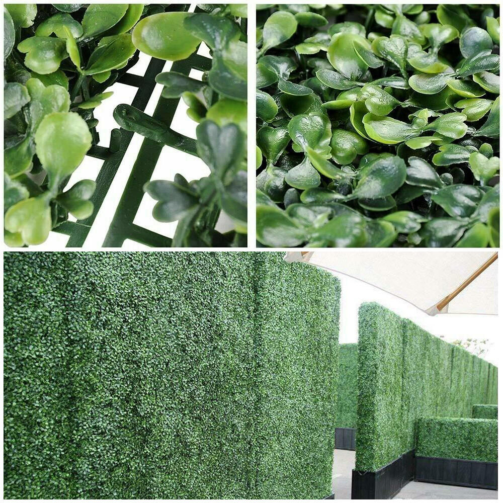 12pcs 20×20″ Artificial Boxwood Wall Hedge Mat Plant Panels Outdoor Grass Fence