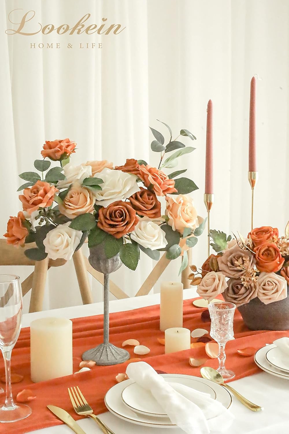 Artificial Flowers Box Set 5 Styles for DIY Wedding & Party Decor Terracotta