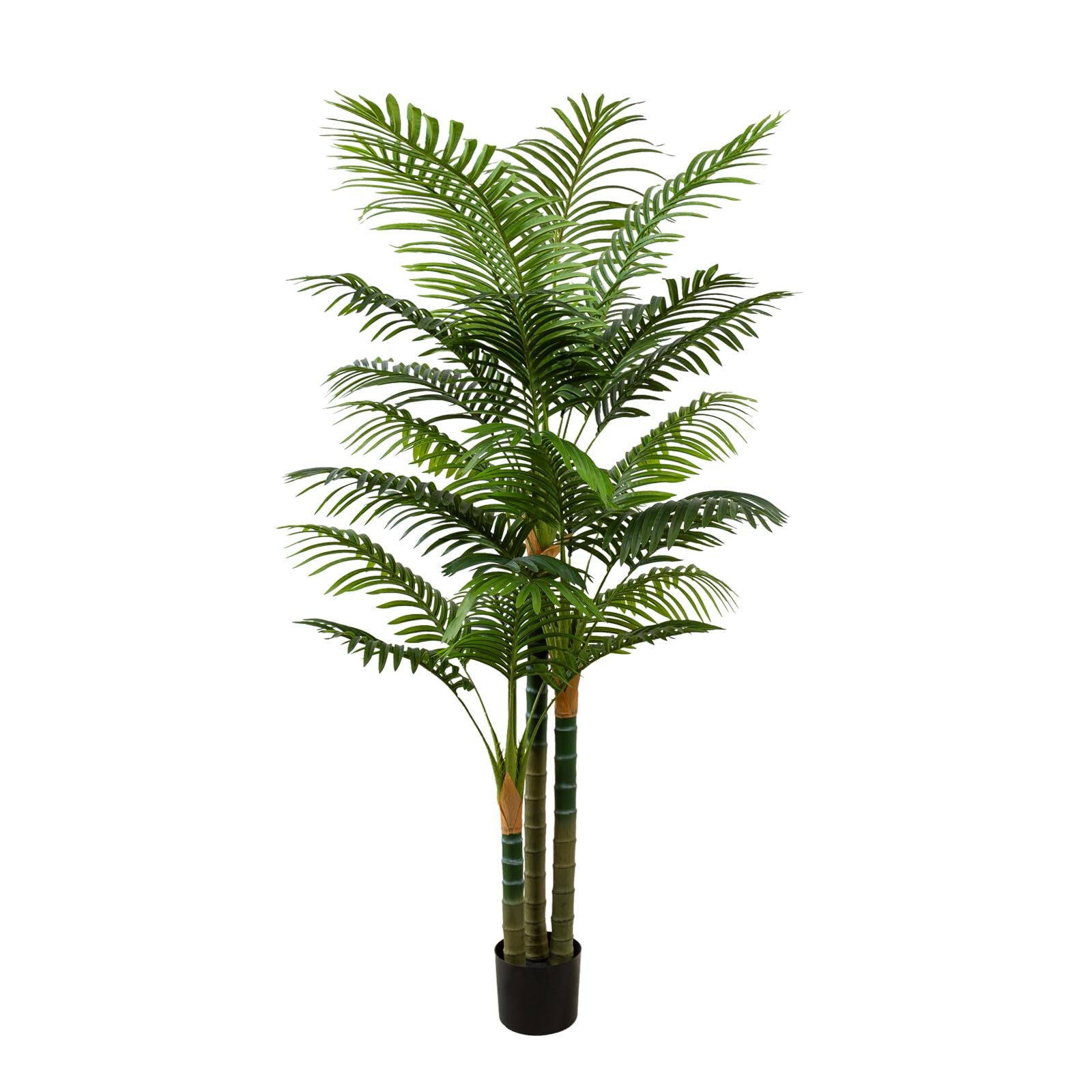 Best 6FT Tall Golden Cane Artificial Palm Tree, Large Faux Tree with 3 Textured