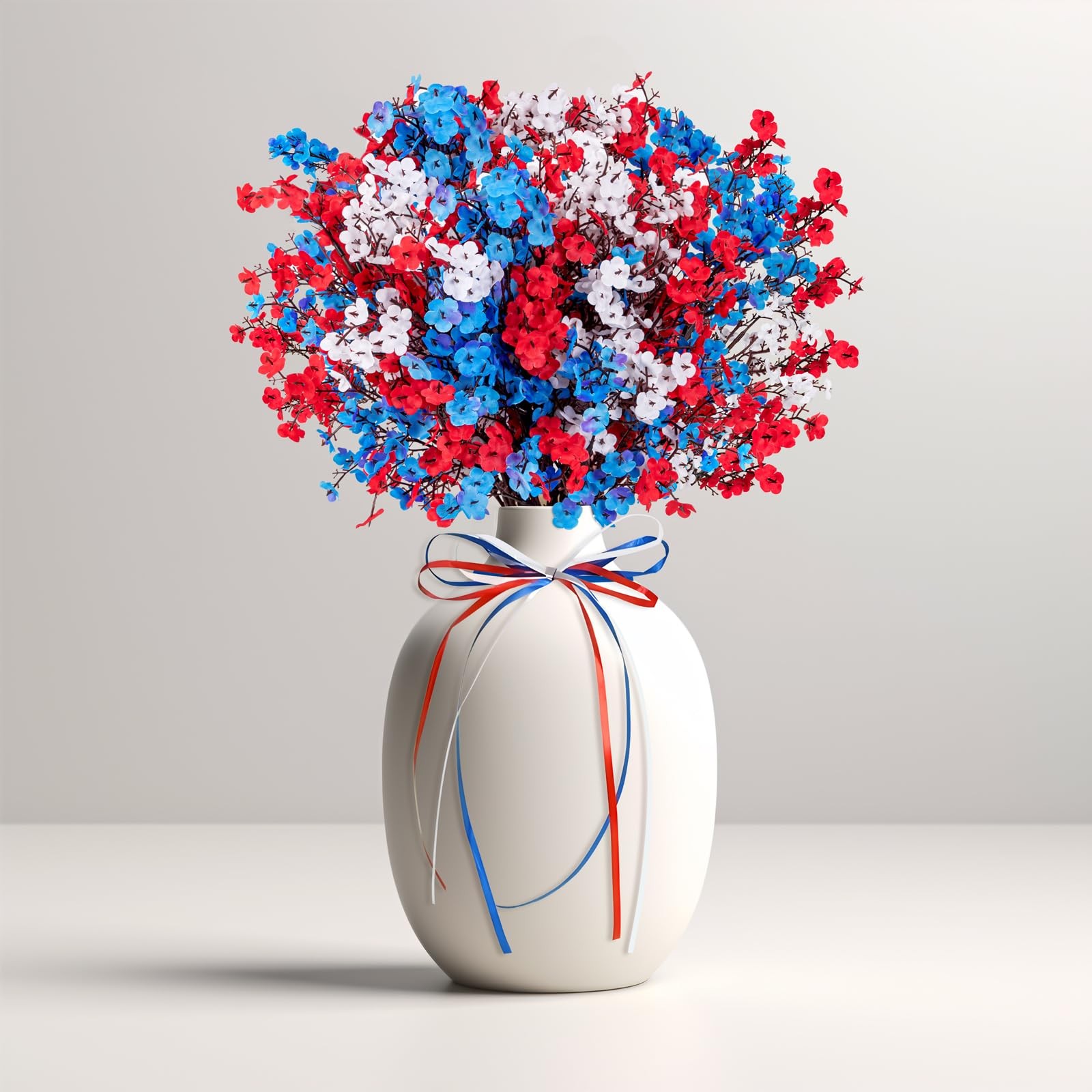 27PCS 4th/Fourth of July Decorations Artificial Flowers Red White Blue Patrio…