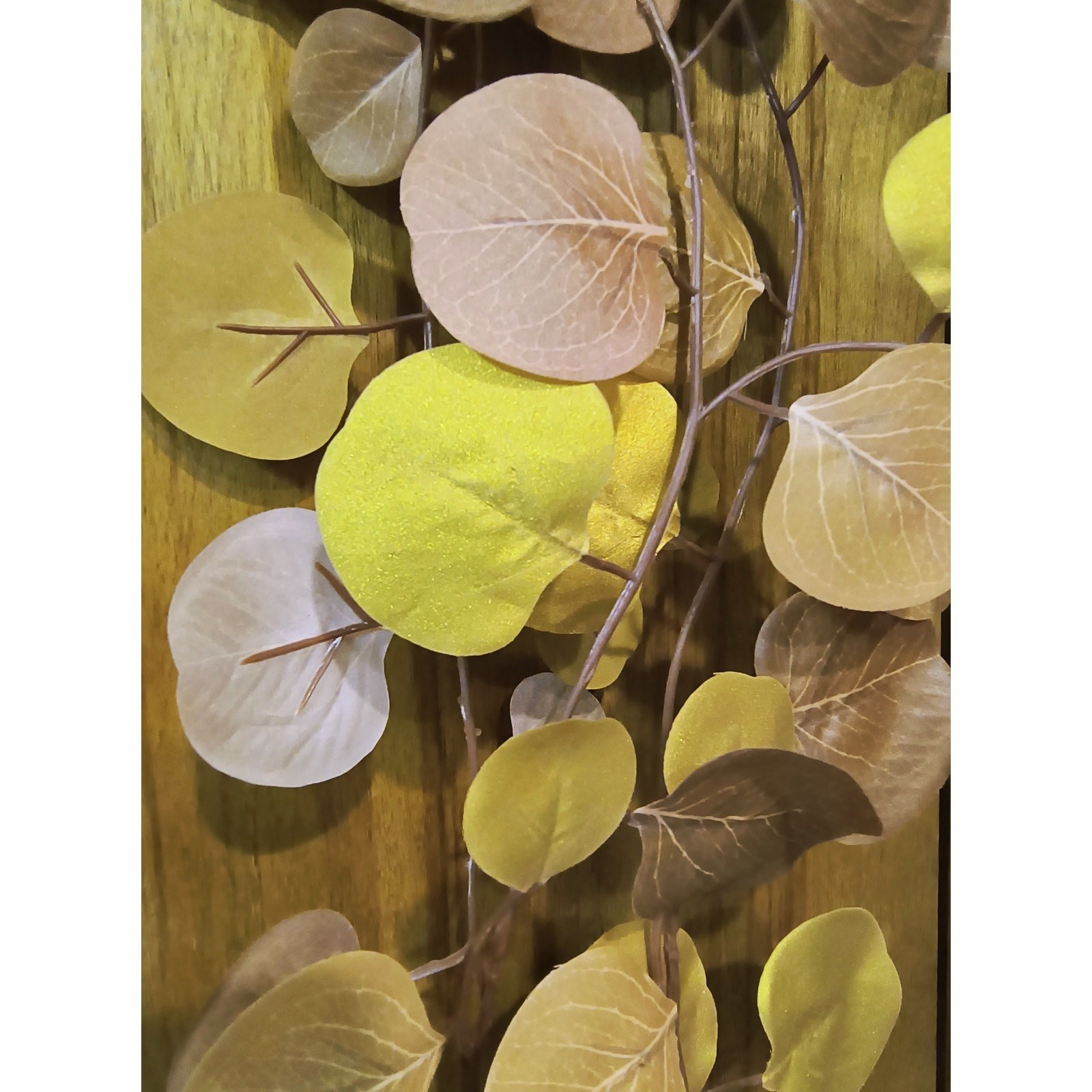 1015. Six Strands of Leaf Garlands Rose Gold Mustard